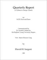 Quarterly Report SATB choral sheet music cover